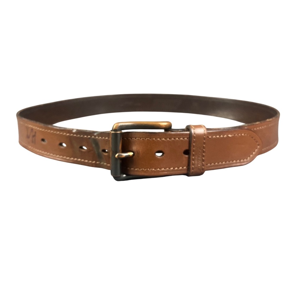 Dickies Mens Brown Genuine Leather Belt Size 36 Workwear Distressed